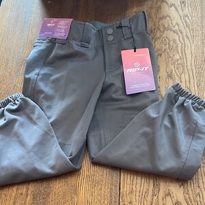 Rip-It Softball Girls Pants Grey Medium Classic Style